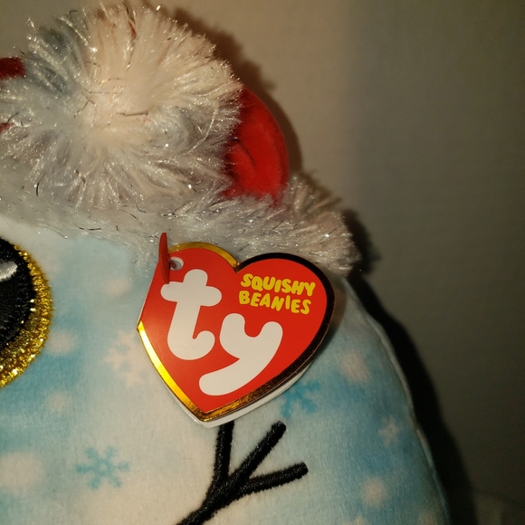 Super Cute Ty Squishy Beanies Collection "Fleck" the Snowman - Picture 8 of 11